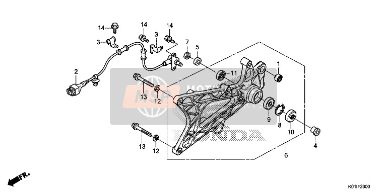 Honda SH125AS 2014 Forcellone per un 2014 Honda SH125AS